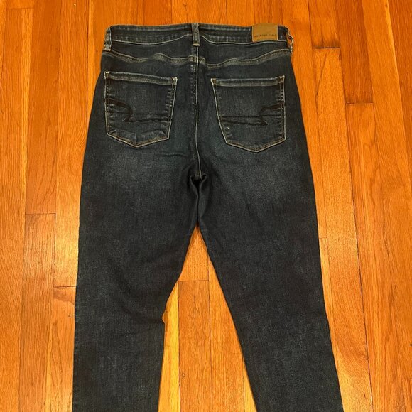 AE Next Level Stretch Dark Wash Ripped Skinny Jean (Size 10 Short) - Picture 3 of 5